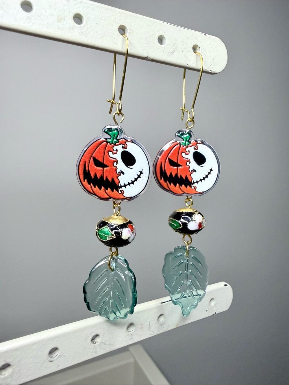 Jack as a Halloween Pumpkin Drop Earrings